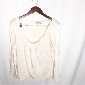 Loft white Long sleeved blouse top shirt Large